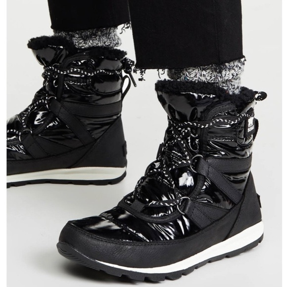 Sorel Whitney short Patent Boots-